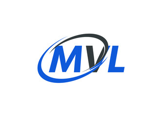 MVL letter creative modern elegant swoosh logo design