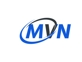 MVN letter creative modern elegant swoosh logo design