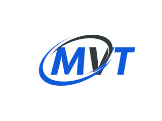 MVT letter creative modern elegant swoosh logo design