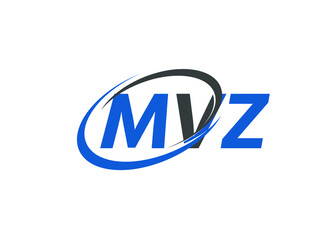 MVZ letter creative modern elegant swoosh logo design