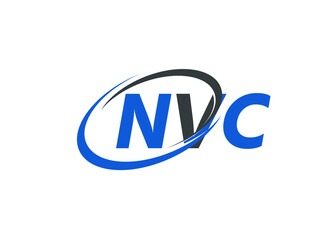 NVC letter creative modern elegant swoosh logo design