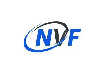 NVF letter creative modern elegant swoosh logo design