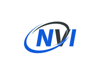 NVI letter creative modern elegant swoosh logo design