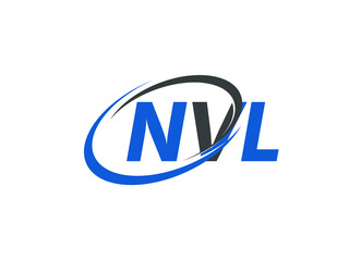 NVL letter creative modern elegant swoosh logo design
