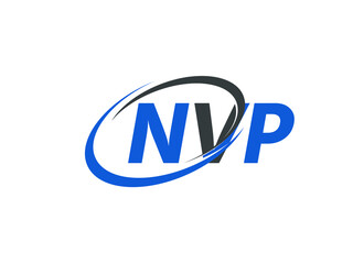 NVP letter creative modern elegant swoosh logo design