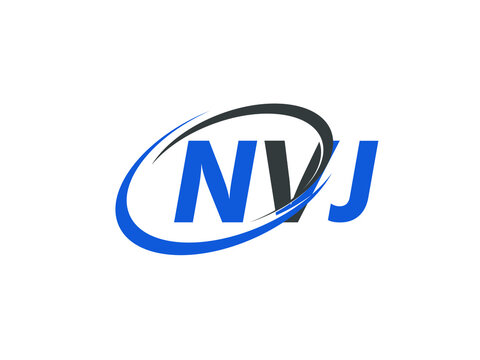 NVJ letter creative modern elegant swoosh logo design