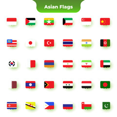All official national flags. Square design. Vector