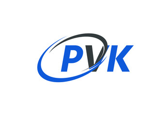 PVK letter creative modern elegant swoosh logo design