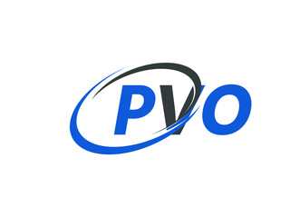 PVO letter creative modern elegant swoosh logo design