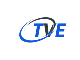 TVE letter creative modern elegant swoosh logo design