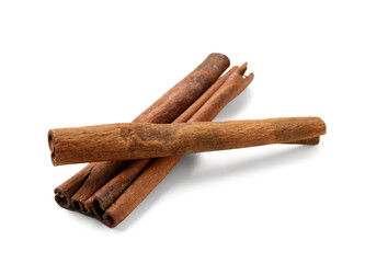 Cinnamon sticks isolated on white