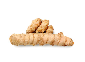 Turmeric root isolated on white