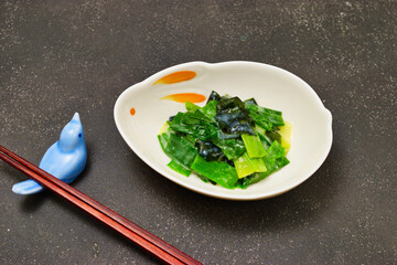 九条ねぎとワカメのぬた