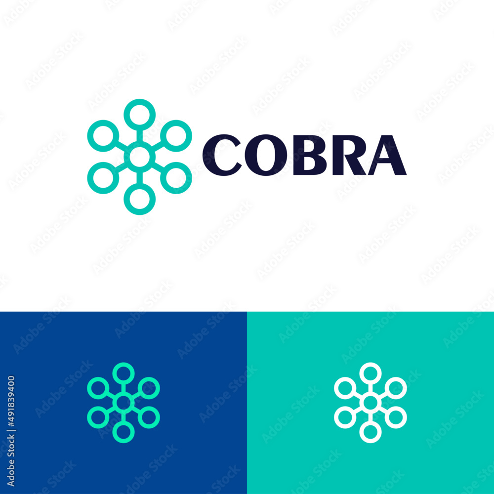 Poster system circle logo design concept. tech data company brand logomark illustration. can representing s