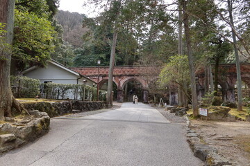 Fototapeta na wymiar Suirokaku Aqueduct in the precinct of Nanzen-ji Temple in Kyoto City in Japan 日本の京都市の南禅寺境内にある水路閣