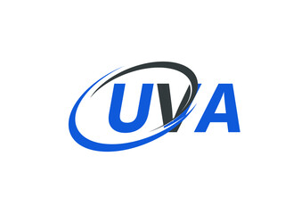 UVA letter creative modern elegant swoosh logo design