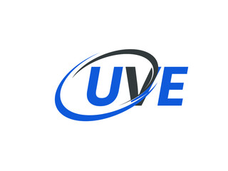 UVE letter creative modern elegant swoosh logo design