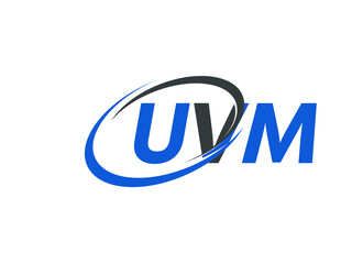 UVM letter creative modern elegant swoosh logo design