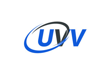 UVV letter creative modern elegant swoosh logo design