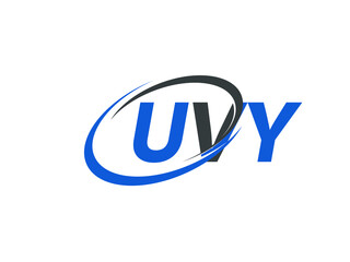 UVY letter creative modern elegant swoosh logo design