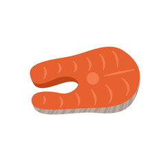 salmon icon illustration isolated on white background. Marine products concept. The press on ware, clothes, textiles.
