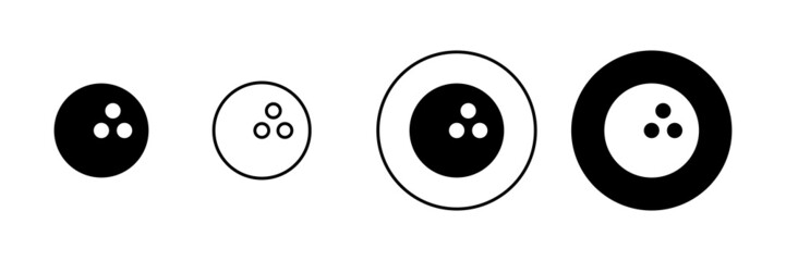 Bowling icons set. bowling ball and pin sign and symbol.