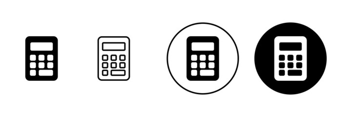 Calculator icons set. Accounting calculator sign and symbol.