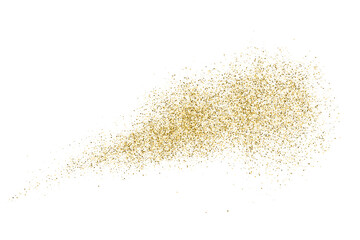 Gold Glitter Texture Isolated On White. Goldish Color Sequins. Celebratory Background. Golden Explosion Of Confetti. Vector Illustration, Eps 10.