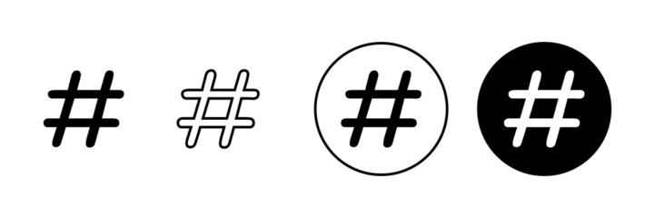 Hashtag icons set. hashtag sign and symbol