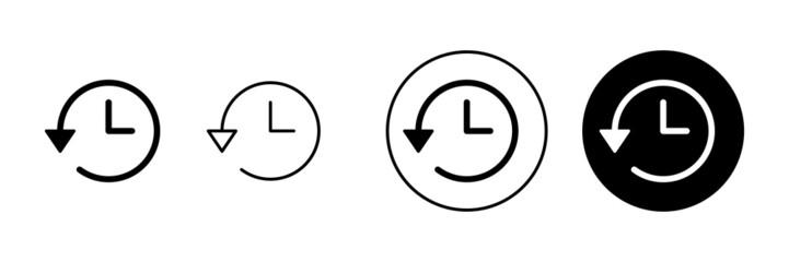 History icons set. recent event history sign and symbol