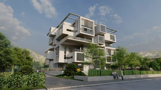 Modern upscale residential building