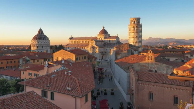 Pisa, Italy with the Duomo and Leaning Tower