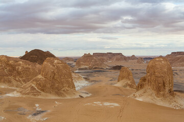 Rock formations of El Aqabat valley in the White Desert, Egypt