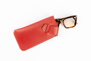 glasses case on a white background