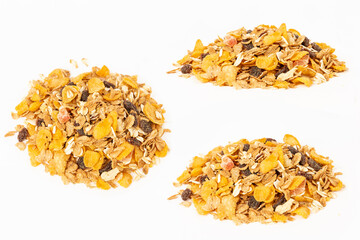 corn flakes on a white background