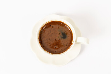 Turkish coffee cup on white background