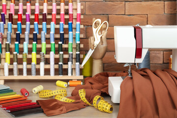 Tailor's workplace in  modern atelier