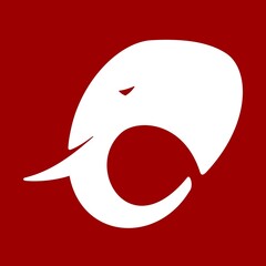 elephant head logo template vector design