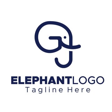 elephant head logo template vector design