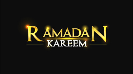Naklejka na ściany i meble golden ramadan kareem text effect