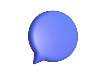 3d speech bubble icon. Blue 3d speech bubble, dialog cloud and blank chat icon for text. Empty message icon. Vector