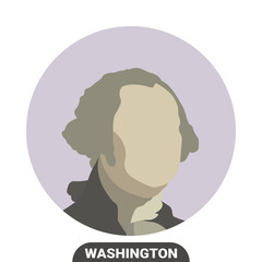 George Washington, American soldier, statesman, and Founding Father, first president of the United States. Vector portrait on white background