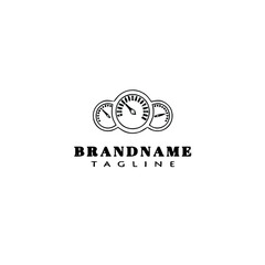 fuel gauge logo design template icon black isolated vector illustration