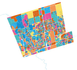 Vaughan, Canada colorful high resolution art map