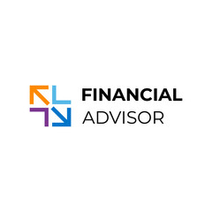 modern business Logo Design with arrow for  accounting, financial advisor, and investment. vector art illustration.