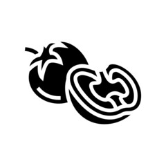 yellow tomato glyph icon vector. yellow tomato sign. isolated contour symbol black illustration