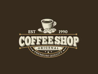 Coffee logo vintage vector illustration