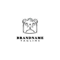 gerbil logo cartoon icon design template black isolated vector illustration