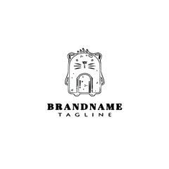 gerbil logo cartoon icon design template black isolated vector illustration