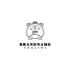 gerbil logo cartoon icon design template black isolated vector illustration